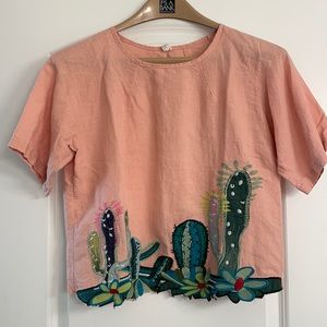 Cactus embroidered shirt
